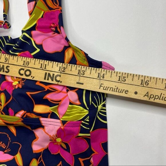 LANDS’ END Floral Square Neck Tankini Swim Top - Picture 9 of 9